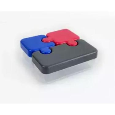 Imagem de Lunch Box Quebra Cabeça Cinza/Vermelho/Azul - Genérica