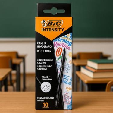 Imagem de Caneta Bic Intensity Ponta Extra Fina 0.4mm Preta Caixa c/10 Unidades