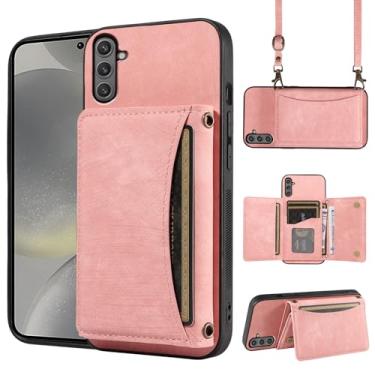 Imagem de Dswteny Capa de telefone para Samsung Galaxy A56 5G capa carteira com alça de ombro transversal, suporte de cartão de crédito de couro PU bolso fino suporte celular bolsa flip para celular A 56 56A