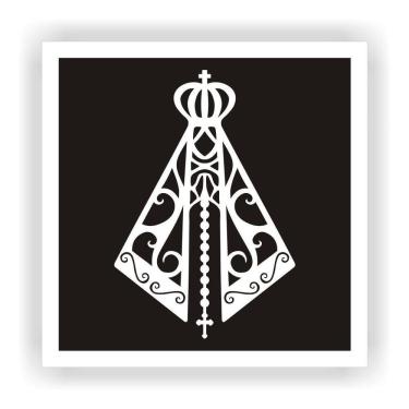 Imagem de Quadro Alto Relevo Nossa Senhora Aparecida Moldura Branca