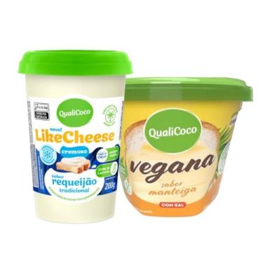 Imagem de Requeijão Sem Lactose e Manteiga Vegana Com Sal Sem Lactose Qualicoco 200g cada