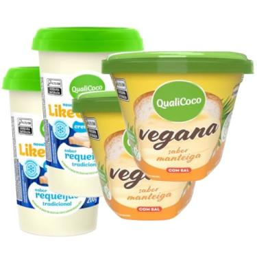 Imagem de Requeijão Sem Lactose e Manteiga Vegana Sem Lactose Com Sal Qualicoco 2x 200g de cada