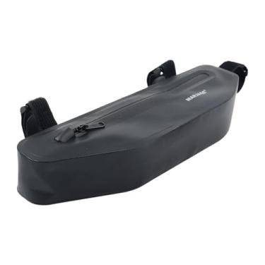 Imagem de Deevoka Pacote de armazenamento para quadro de bicicleta à prova d'água, bolsa para tubo superior de bicicleta, bolsa frontal para estrada, para quadro de, Preto