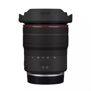 Imagem de Adesivo de lente de câmera RF 14-35 4 para Canon RF 14-35 mm F4 Macro Coat Wraps película protetora vinil decalque skin (couro preto)
