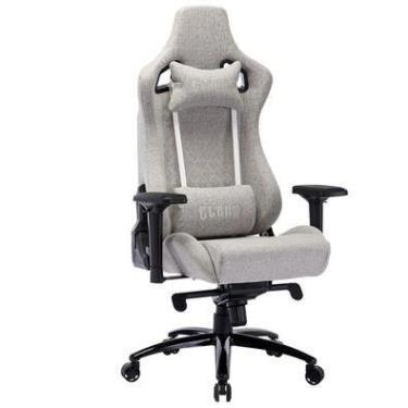 Imagem de Cadeira Gamer Clanm Heavy Duty Silver, Com Almofadas, Base De Metal, Até 180Kg