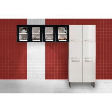 Imagem de Cozinha Completa Evidence 3 Peças (2Aéreos+1Paneleiro) CPT50 Branco/Preto - Bertolini