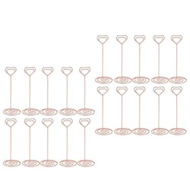 Imagem de LiebeWH Titular do Cartão de Mesa Em Forma de Coração Iron Place Stand Photo Display para Casamentos Restaurantes Decoração de Casa Elegante Titular Número de Mesa (Rose Gold)