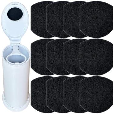 Imagem de Pacote com 12 refis de filtro de carbono para absorção de odor para balde de fraldas Ubbi, refis de filtro de carvão ativado eliminador de odor para balde de fraldas Ubbi Steel