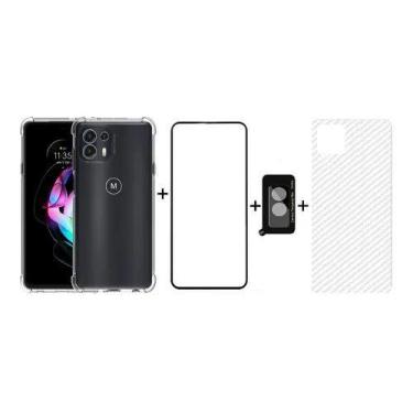 Imagem de Capa + Pelicula 3d + Camera + Fibra Para Moto Edge 20 Lite - Universo