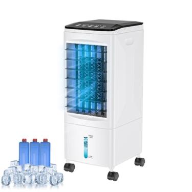 Imagem de Refrigerador de ar evaporativo, ventilador de refrigeração CA portátil 3 em 1, 3 modos de 3 velocidades com controle remoto, 3 caixas de gelo, sem necessidade de janelas de ar condicionado com tanque