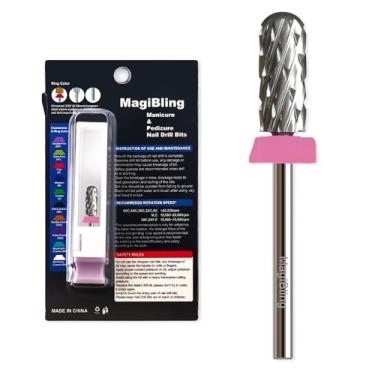Imagem de MagiBling Brocas de unhas de tungstênio de segurança super cortadas de 3/81 cm, removem o gel rápido, destro, polimento de gel de cutícula para manicure, brocas agressivas para técnico profissional