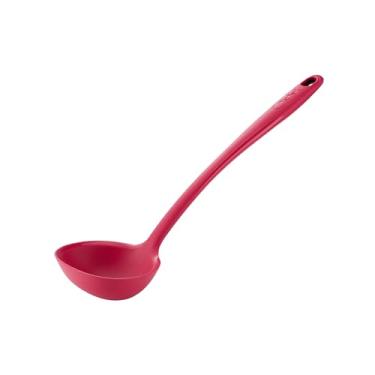 Imagem de Concha Tefal Ingenio em Termoplástico com Anel de Silicone, Preto e Vermelho – Ideal para Servir Líquidos, Segura para Antiaderentes e Resistente ao Calor