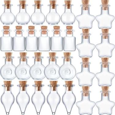 Imagem de Garrafas de vidro Patelai Mini 2mL com rolhas de cortiça 50 unidades