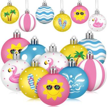 Imagem de Enfeites de árvore de Natal Hydren 40 peças com tema havaiano de 3 cm