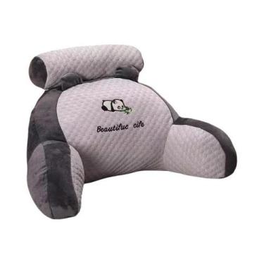 Imagem de Almofada De Leitura Ergonômica Ajustável Cinza Com Suporte Para Costas