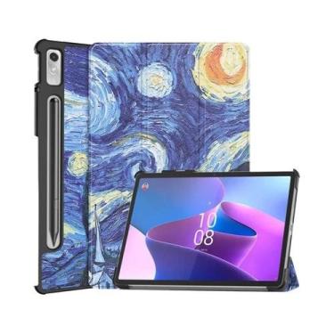 Imagem de Capa De Couro Com Suporte Tri-Folding Para Lenovo Tab P12 De 12,7 Pole