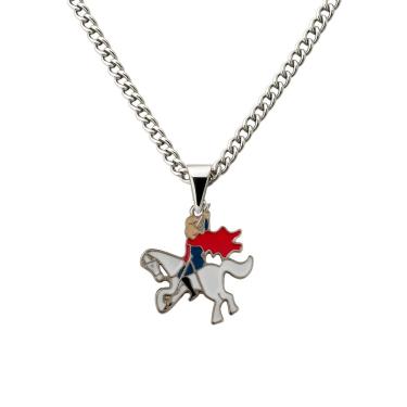 Imagem de Colar Corrente Imagem São Jorge 3 cm Metal Niquelado