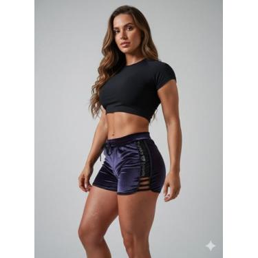 Imagem de Shorts veludo Pierry Lohan  F5, GG, Roxo