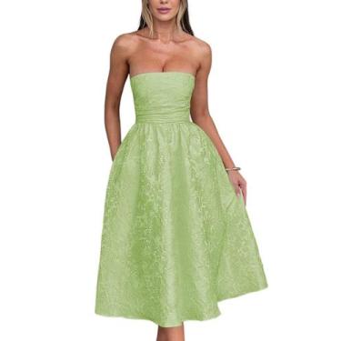 Imagem de Vestidos de boas-vindas sem alças de verão com bolsos, espartilho A Li