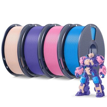 Imagem de SUNLU 4KG PLA Plus 3D Filamento 1,75mm, Filamento PLA+ Compatível com a Maioria das Impressoras FDM, Carretel de 1kg, Bege+ Lavanda+ Rosa+Ciano