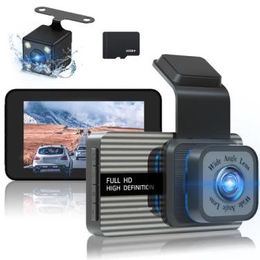 Imagem de Cartão Dash Cam GUNCENG 4K frontal e traseiro de 170 de ângulo amplo d