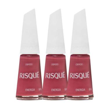 Imagem de Kit 3 Esmalte Risqué Rosas Cremosos Energia 8ml