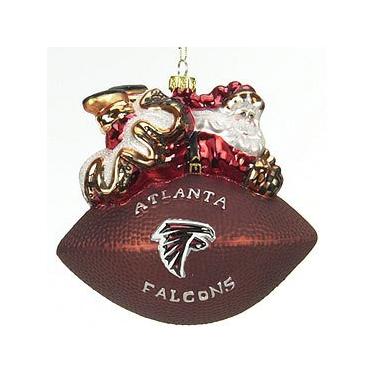 Imagem de SC Sports NFL Atlanta Falcons Ornamento 13 cm Peggy Abrams Glass Football, cor do time, tamanho único