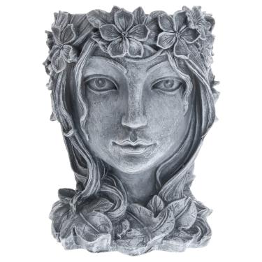 Imagem de Yarnow – Vaso de flores de resina para rosto e cabeça humana, vaso de cacto suculenta, para jardim, ambientes internos e externos