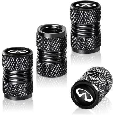Imagem de 4 peças de tampas de haste de válvula de pneu, tampa de válvula protetora de pneu automotivo de metal, para Infiniti QX50 Q50 Q70 Q70L Q60 QX30 QX60 QX80 todos os modelos tampa de roda, peças de pneu
