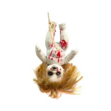Imagem de Esquirla Adereços assustadores, bonecas assustadoras, boneca assombrada, boneca de Halloween para decoração de Halloween, adereço externo, Menina Pequena