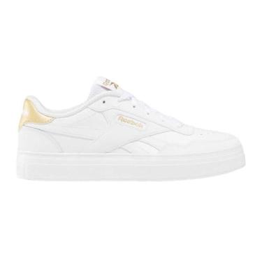 Imagem de Reebok Tênis feminino Court Advance Bold, Ouro branco, 35 BR