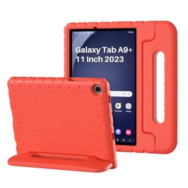 Imagem de Bolete Capa infantil para Samsung Galaxy Tab A9+/A9 Plus 28 cm 2023, capa com alça ajustável à prova de choque para Galaxy Tab A9 Plus (SM-X210/X216/X218), vermelha