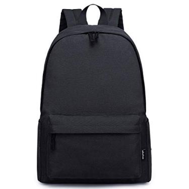 Imagem de Abshoo Mochila Casual Unissex Casual Leve para Boobags Escolares de cor Sólida (Preto)