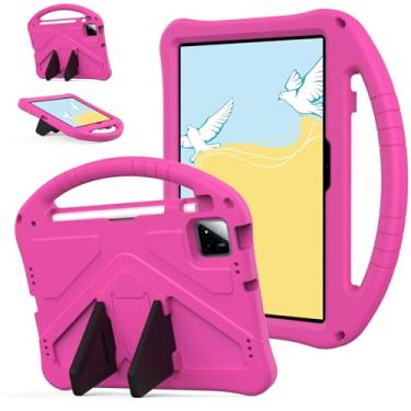 Imagem de Kwamaz Capa para tablet Onn de 11 polegadas (2024) modelo 100146660, capa infantil EVA à prova de choque com alça de suporte para Walmart Surf Onn Tablet 11 polegadas, rosa