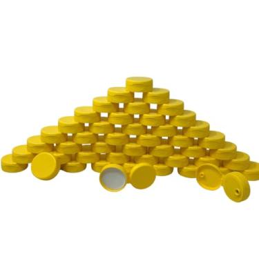 Imagem de CLEARVIEW CONTAINERS - Pacote Com 48 Tampas De Reposição Yellow Honey Bear Tampa Flip Top Selável (Pacote 38 Mm)