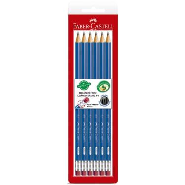 Imagem de Lápis preto borracha nr 2 c/ 6 unid Faber-Castell