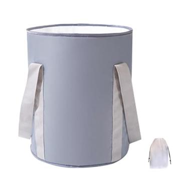 Imagem de oshhni Banheira dobrável para pés, balde para banho de pés para mulheres e homens, bacia resistente para pedicure e imersão de pés para uso doméstico, Cinza, L