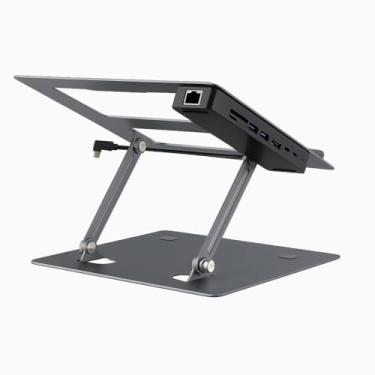 Imagem de Estação de ancoragem para laptop para MacBook Pro/Air, Dell/HP/Surface/Lenovo/Chromebook, hub USB C com 4K @ 30Hz HDMI, USB A&C 3.0, Ethernet, 100W PD, SD-TF,