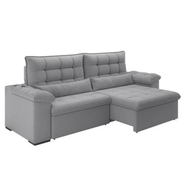 Imagem de Sofá 3 Lugares Retrátil e Reclinável com Entrada USB Panamá 230cm - Fl