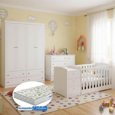 Imagem de Quarto Infantil Mississipi 4 Portas e Berço Multifuncional Atlanta Amb