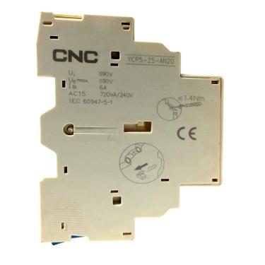 Imagem de Bloco Auxiliar para Disjuntor Motor YCP5-25 AN20 CNC - 60g