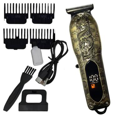 Imagem de Maquininha Acabamento Cabelo Barba Recarregável Dragão 800ma