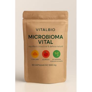 Imagem de Vitalbio Microbioma Vital, Equilíbrio Intestinal e Defesa Natural, Cápsulas Vegetais, 60 Unidades, 1000mg, com Cúrcuma, Acerola Verde, Moringa e Pereskia