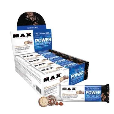 Imagem de Power Protein Bar (Caixa c/ 12un de 41g) Max Titanium, Bombom de Avelã
