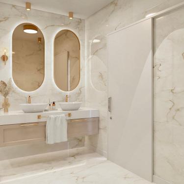 Imagem de Kit Porta de Madeira de Correr Completa 213cm x 80cm Batente 12cm Branco TX