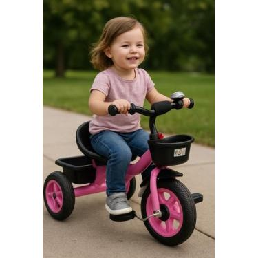 Imagem de Triciclo de Pedalar Passeio Multifuncional 3 em 1 com capota Removível