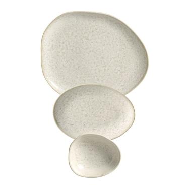 Imagem de Jogo de Pratos Oval 18 Peças Orgânico Vanilla Porto Brasil