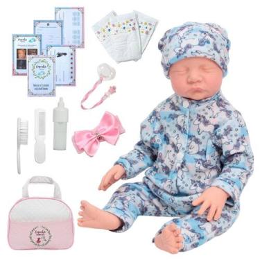 Imagem de Boneca Reborn Bebê Recém Nascida Pode Dar Banho Completa - Cegonha Reb