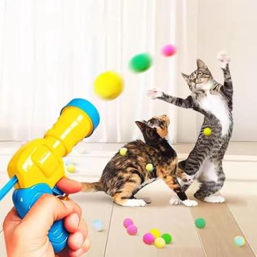 Imagem de Brinquedo Interativo Pet com 30 Bolas - Lançador Automático para Gatos e Bolas Interativas para Exercício Físico