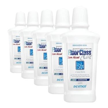 Imagem de Kit 5 Enxaguante Bucal FluorClass Cristal, 0.05% Flúor, Sabor Menta, 500ml por Frasco, Proteção Contra Cáries e Saúde Bucal